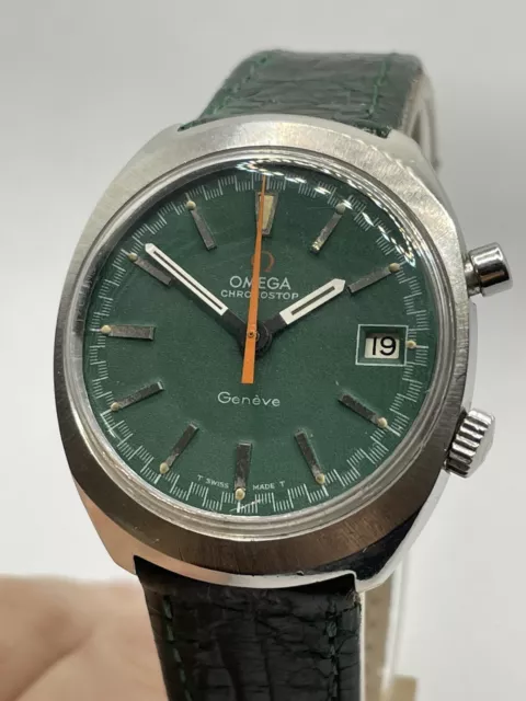 RARE Omega Chronostop Geneve GREEN DIAL  Ref. 146.009 Cal.865 PERFECT CONDITION