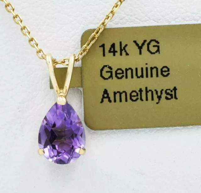 GENUINE 0.96 CTS AMETHYST PENDANT 14K GOLD - Free Appraisal - MADE IN ...