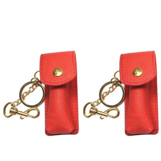 2 Pcs 1 Voyage Trousseau De Lèvre Porte-clés Porte-rouge À Lèvres