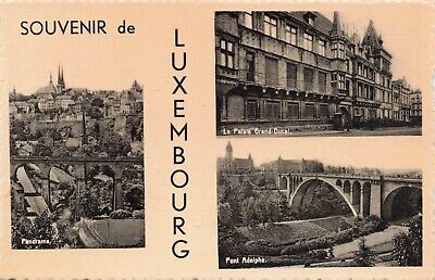 Vintage Luxembourg Multi-Photo Vintage PC Typed Narrative on Back