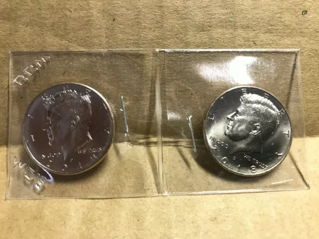 2018 P&D Kennedy Half Dollar Uncirculated 2 Coins Philadelphia & Denver Mint 50c