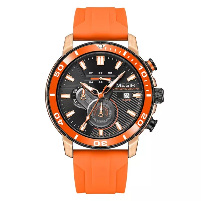 MEGIR Sport Watch for Men Fashion Waterproof Chronograph Quartz Wristwatch