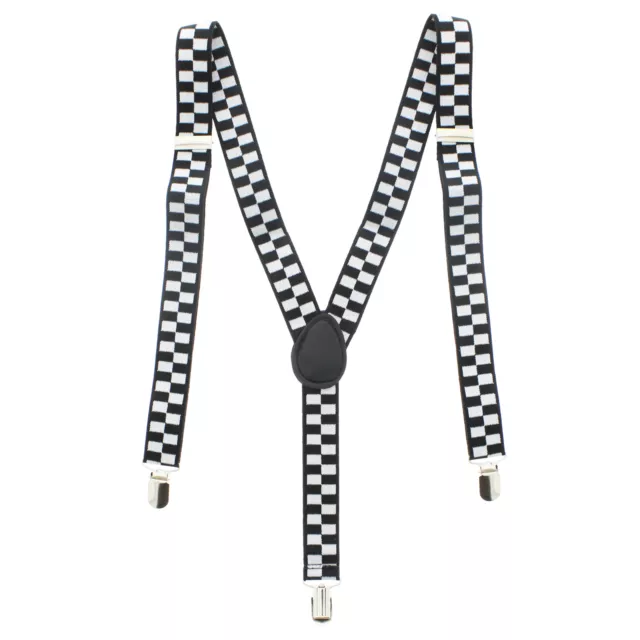 Zac's Alter Ego® Men/ Ladies Adjustable 25mm Width Checkered Braces/ Suspenders