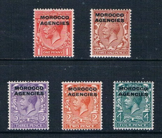 Morocco Agencies 1914-31 -Ovprtd on 1d to 4d KGV SC 210-214 [SG 43-47] Mint B4