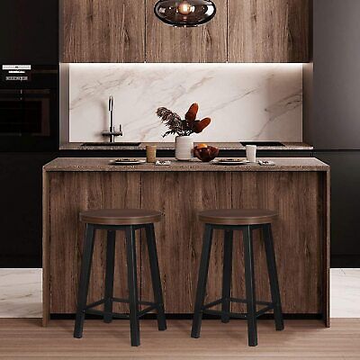 WOLTU Tavolo Alto da Bar con 2 Sgabelli Bancone per Cucina in Acciaio Legno BT25srs+BH130srs-2 