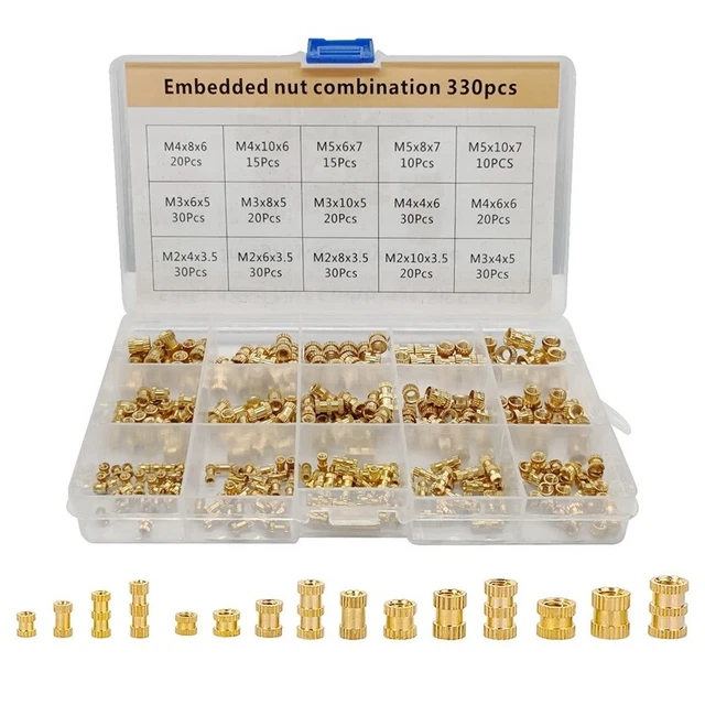 330 pezzi filettatura in ottone inserto dadi M2 M3 filettatura interna ruote J1T6