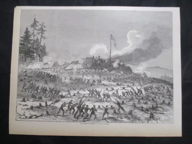 1894 Civil War Print - Longstreet's Assault On Fort Sanders - I COMBINE SHIPPING