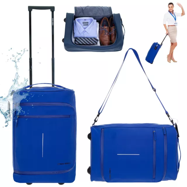 Trolley Koffer Handgepäck IATA New Rebels Harper Plane 50 cm 22 Steel Blau +g