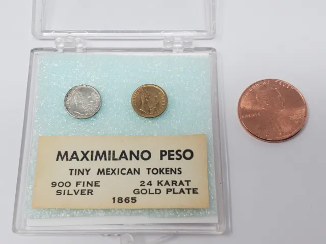 RARE!!! 1865 Mexican Empire of Maximilian Set of Micro Gold Coins 0.5g