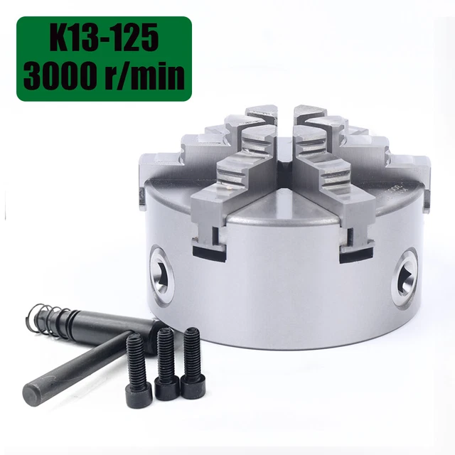 5 inch 6 Jaw  Lathe Chuck 125mm Self-Centering K13-125 CNC Chuck 3000 r/min USA
