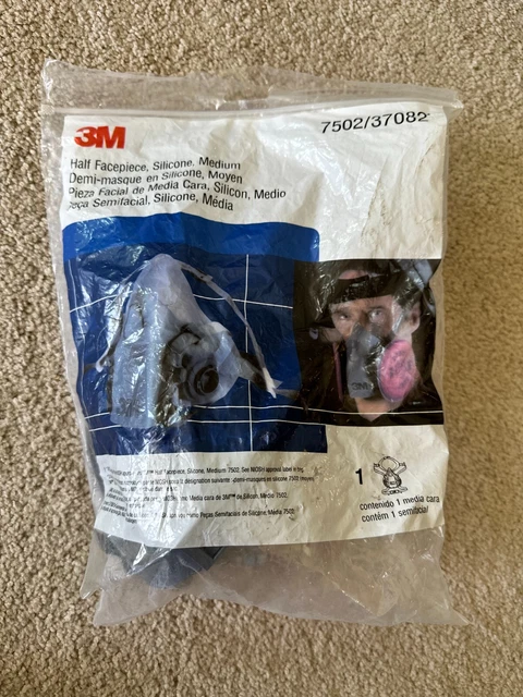 3M 7502 37082 Cool Flow Reusable Half FACE MASK Respirator Facepiece MEDIUM