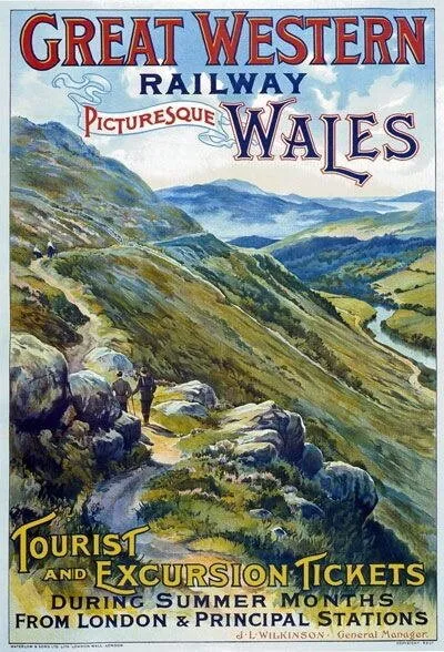 84305 Vintage UK Wales Welsh GWR Great Western Railway Wall Print Poster Plakat