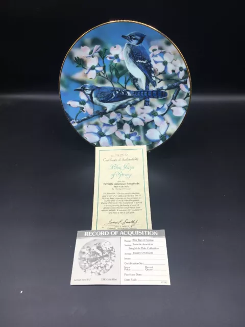 Blue Jays Of Spring From Favorite American Songbirds Collector Plate ~