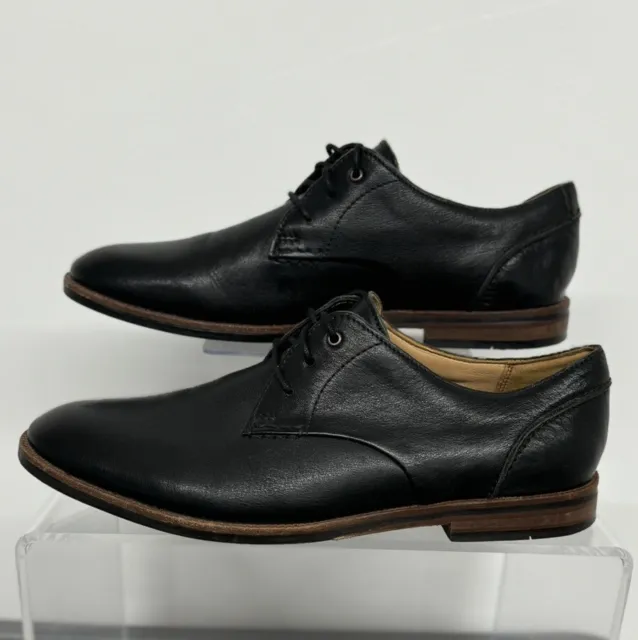 Men’s Clark’s Black Leather Derby Shoe With Plus Cushion Insole Size Uk 8 Eu 42