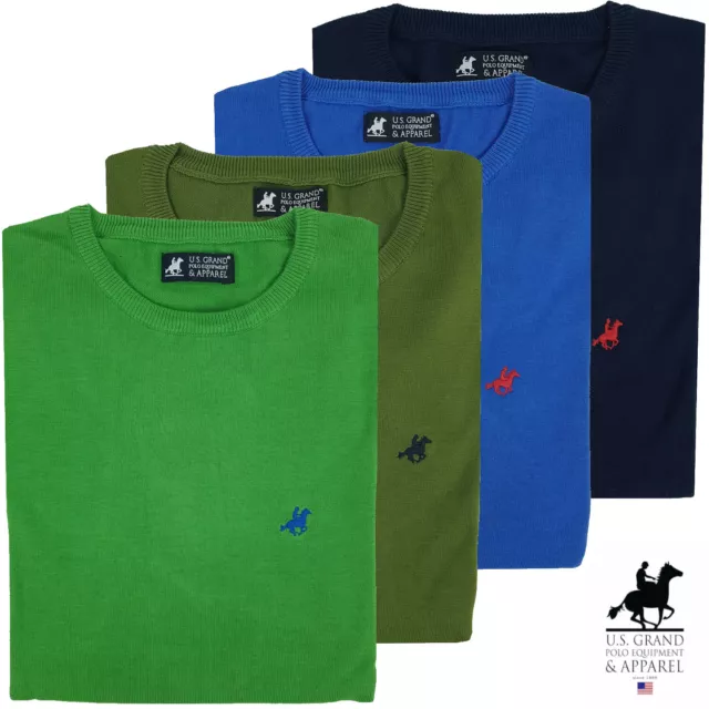 Maglia Maglioncino Pullover Uomo Primaverile Tinta Unita Cotone M L XL XXL 3XL