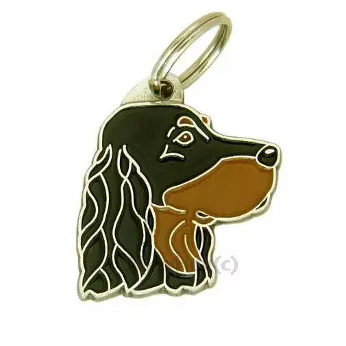 Dog name ID Tag, Gordon setter, Engraved, Personalized, Handmade