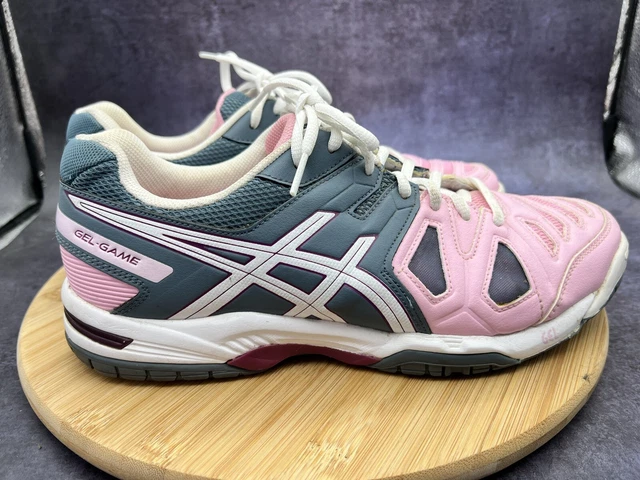 ASICS GEL GAME 5 Shoes Womens Size 10 Court Tennis E556Y Pink Gray