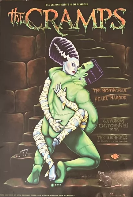 The Cramps Halloween 1998 Original Concert Poster BGP Warfield Isabel Samaras