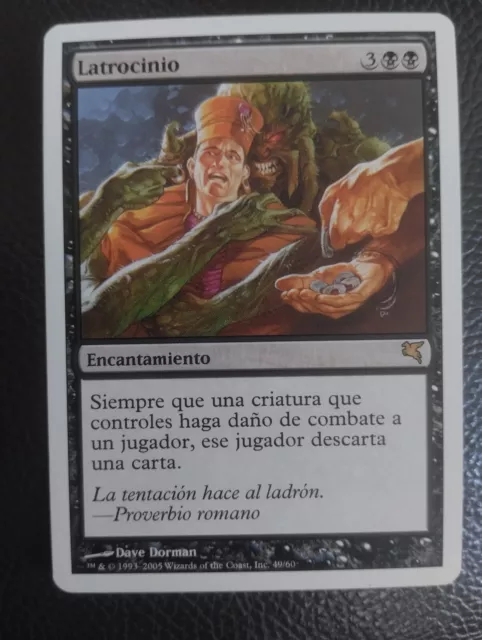 MTG LARCENY (Latrocinio) VERY RARE SPANISH MP Salvat-Hachette 2005 Edition WOTC