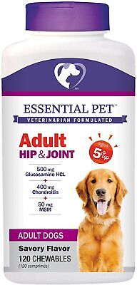 Essential Pet Hip & Joint Adult Dogs 120 Chewables Savory Flavor