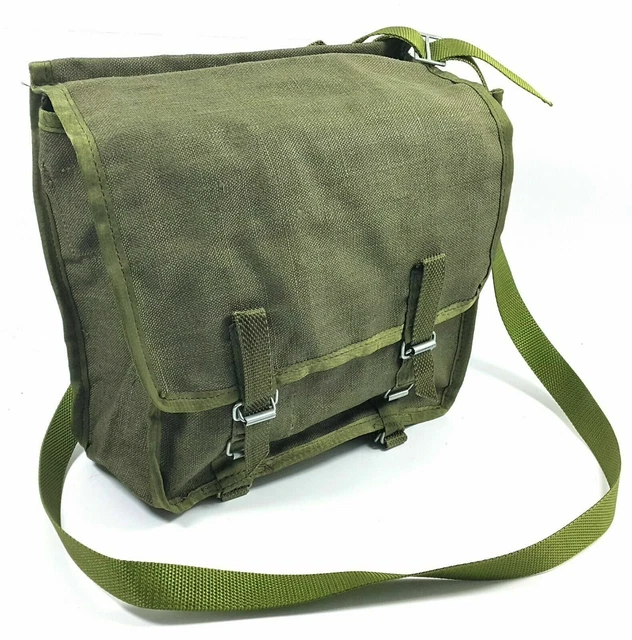 VINTAGE MILITARY CANVAS Shoulder Bag Surplus Od Green Pouch Backpack
