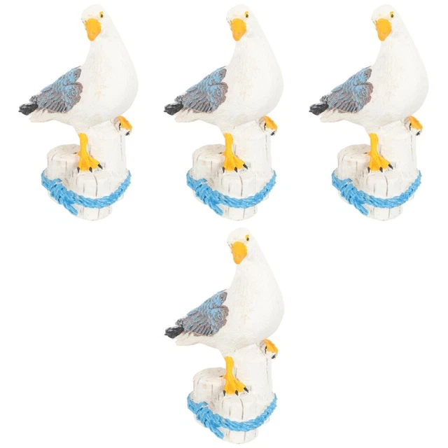 Möwe-Ornament Vögel Figuren Gartenskulpturen Statuen Draussen 4 PCS