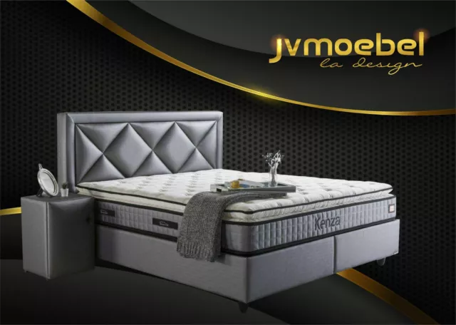 Noble Lit 3tlg Set Table de Chevet Meuble Luxe Matelas Chambre Châlit, Neuf
