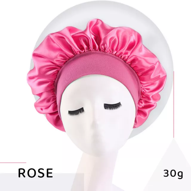 Sleeping Bonnet Hair Wrap Silk Satin Cap Women Elastic Night Soft Hat Headwear