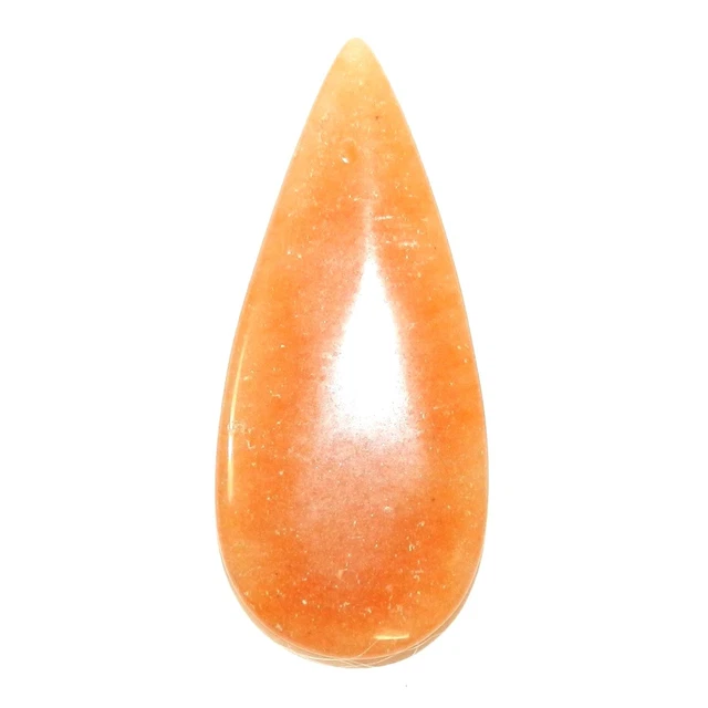 P462 Red Aventurine 46mm Flat Puffed Teardrop Gemstone Pendant Bead