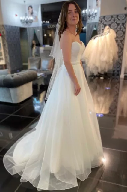 JUSTIN ALEXANDER SWEETHEART Lace Fit And Flare Wedding Dress Size 8 Style 6155 300.00 PicClick UK