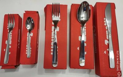 Zooarts telescopico in acciaio INOX cucchiaio forchetta da tavola posate Fork 