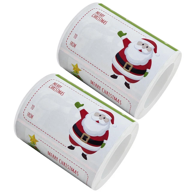2 Rollen der Geschenkversiegelungsetiketten Box Sealing Decals Weihnachten