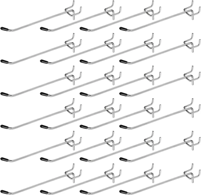 50Pcs Heavy Duty Metal Peg Board Shelving Hooks, 6Inch Wire Pegboard Ho