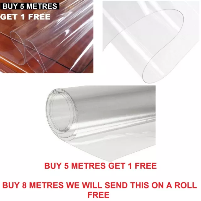CLEAR PVC VINYL TABLE COVER 120-1000 MICRON THICK WATERPROOF TABLE PROTECTOR