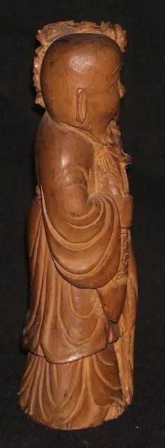 Vintage Chinese Hand Carved Decorative Wooden Craft Monk Figure Rare Collectible 2