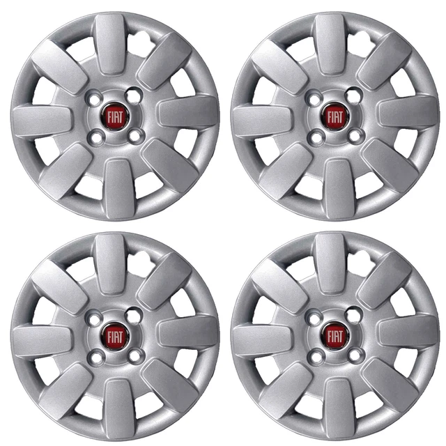 Kit 4 Copricerchi Per Fiat Panda 2006 - Adattabili Cerchi Originali 14" Logo Rosso - Foto 6