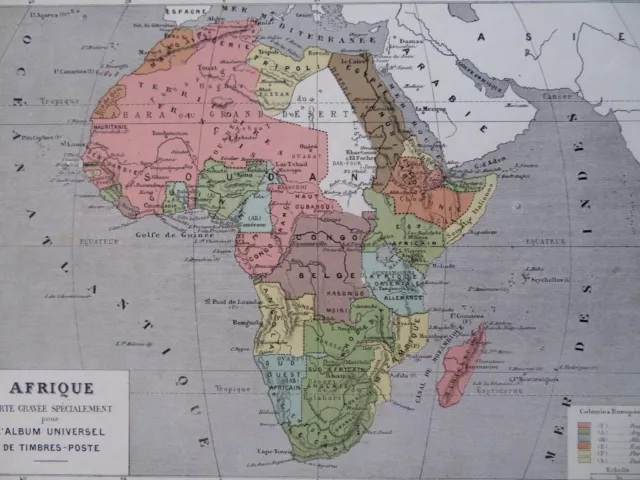 Africa European Colonies Cape Colony Congo c. 1905 scarce Hausermann map