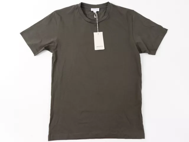 NEW SUNSPEL Dark Walnut 100% Cotton Crewneck S/S Tee T-Shirt Men Size S Small