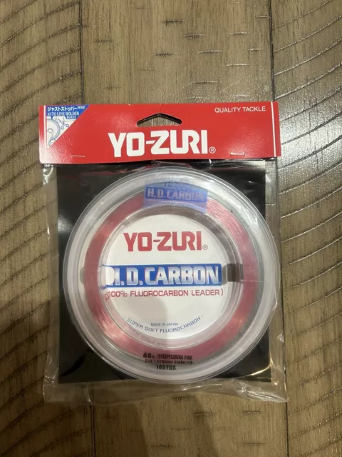 Yo-Zuri HD Carbon Disappearing Pink 40lb 100 Yards Fluorocarbon Leader