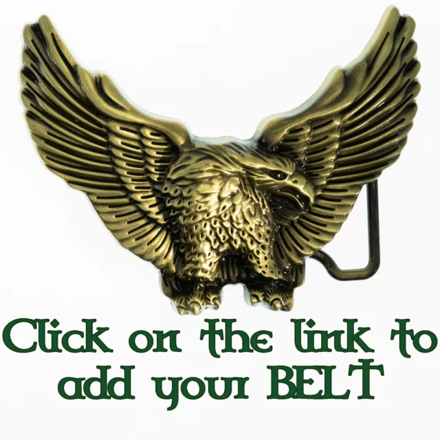 Flying Eagle Belt Buckle Cowboy Western Indian American Eagle Bronzed Finish