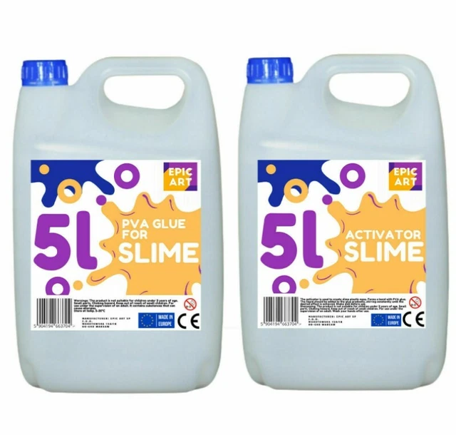 Activador líquido, 5L para Slime, 5000ml + Adhesivo transparente PVA, 5L Slim
