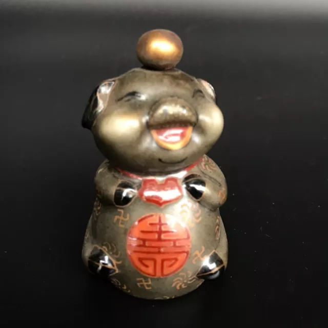 Collect China Old porcelain Hand painting pig shape exquisite snuff bottle