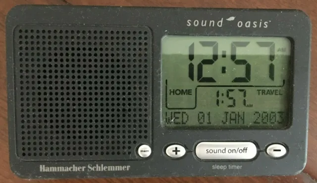 Hammacher Schlemmer Sound Oasis  S-850HS Travel Alarm Clock relax sound machine