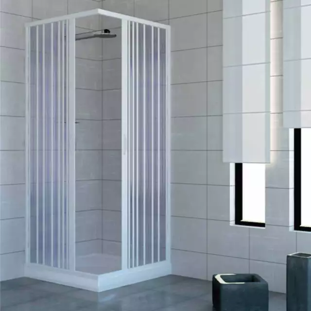 Mampara De Ducha 70X70 Cabina Angular Baño Plegable Pvc Apertura Central