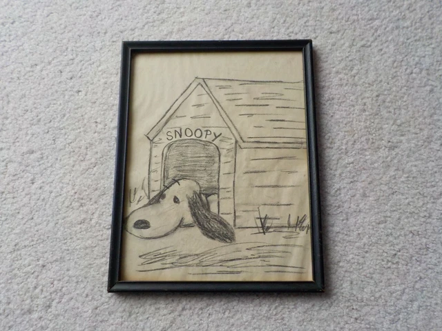 ORIGINAL VINTAGE PEANUTS Snoopy Dog Sketch Drawing Cel Cell Scarce original-vintage-peanuts-snoopy-dog-sketch-drawing-cel-cell-scarce
