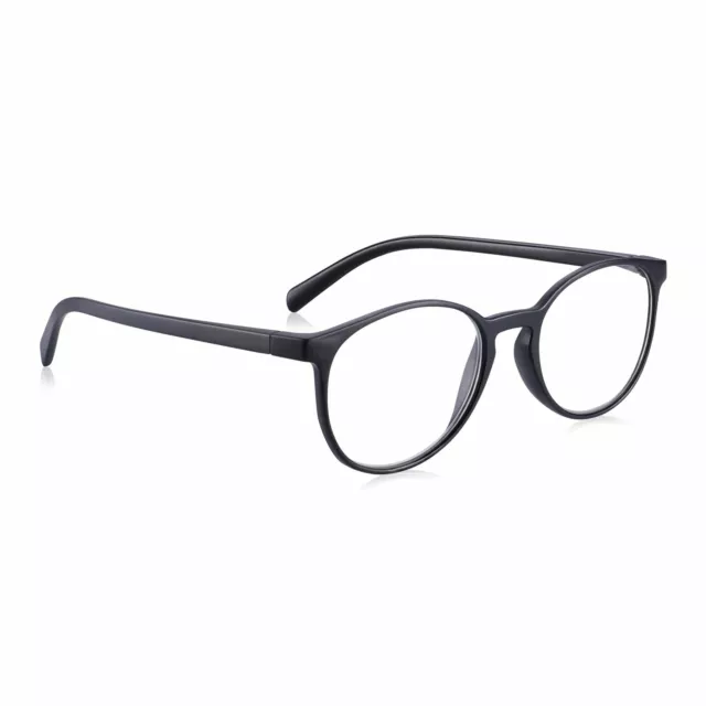 Round Black Reading Glasses for Men & Women, Read Optics, Magnifying +1.0 - +3.5