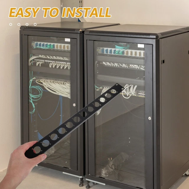 HIGH DENSITY 1U Rack Panel with Hinge for Audio Cable and Wire ...