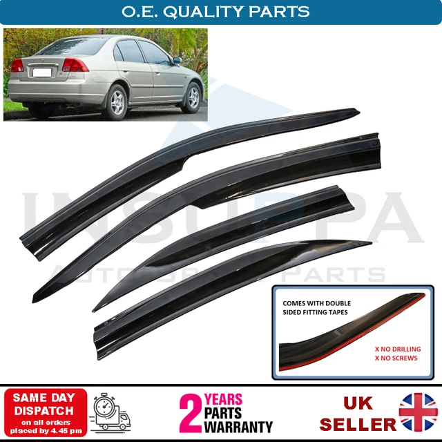 Déflecteurs D'air Pour Honda Civic 3 Portes 2006-2012 - Lot De 2 Pièces Noires, Marque HEKO