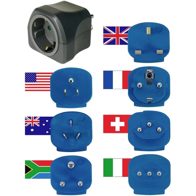 Adaptateur de voyage Brennenstuhl 1508160 jeu de 7