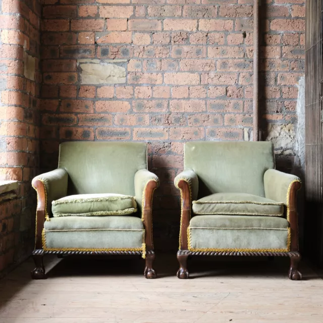 Antique Pair of Country House Armchairs